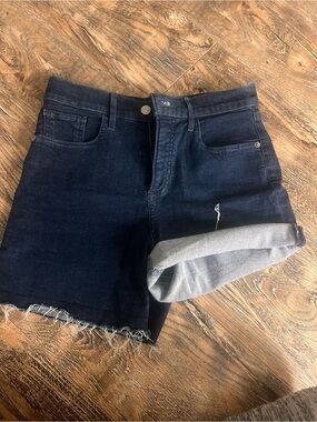 Express soft dark wash denim shorts